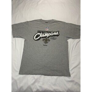 NEW ORLEANS SAINTS Super Bowl Champions XLIV T Shirt Men's M NFL FOOTBALL EUC